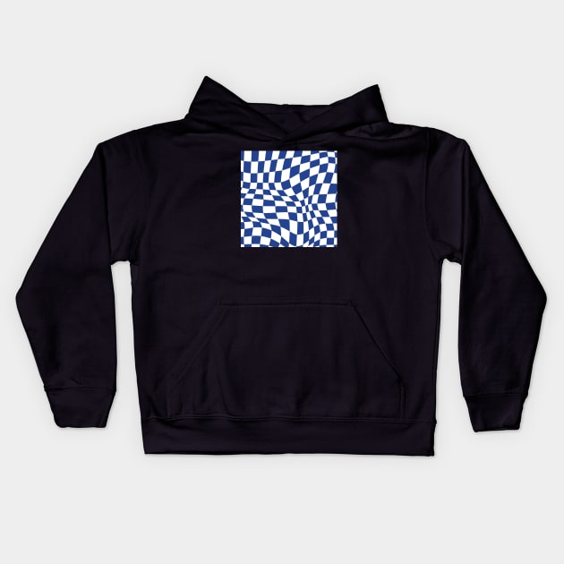 Chelsea Distorted Checkered Pattern Kids Hoodie by Footscore